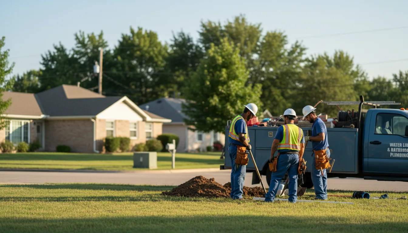 Residential water line and bathroom plumbing service in Beirne, AR